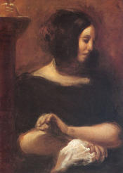 Portrait of George Sand by Eugene Delacroix