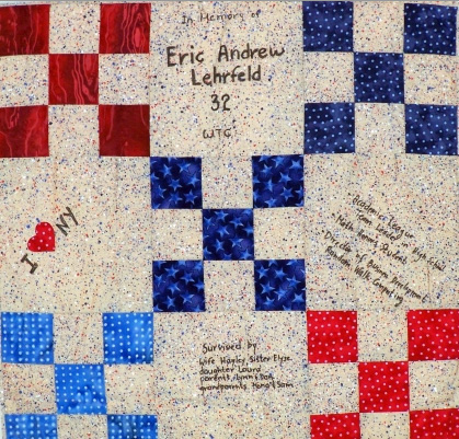 United in Memory: Memorial Quilt Square for Eric Lehrfeld