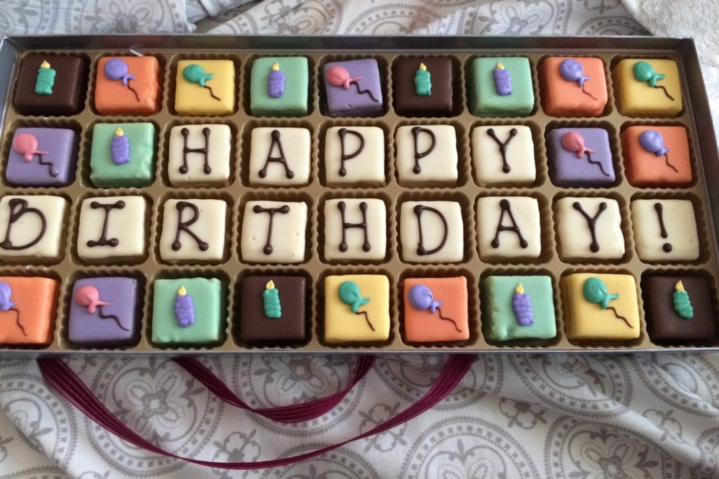 Birthday petit-fours from my husband