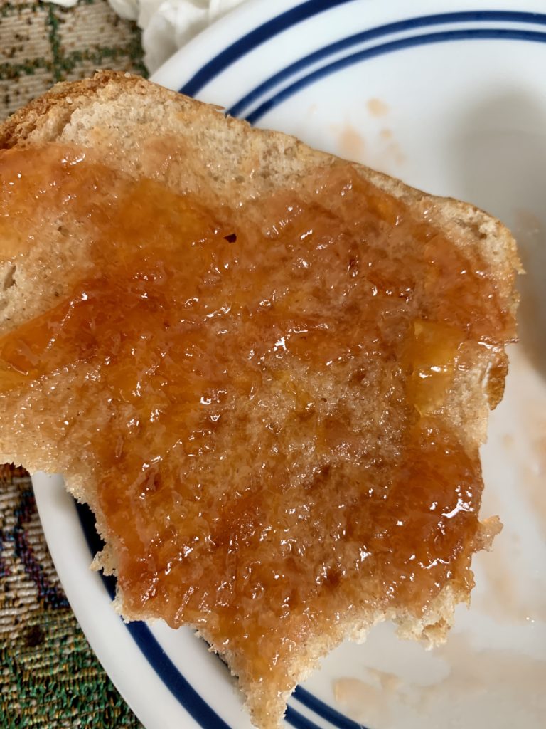 Peach Jam on Bread